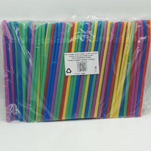Pajita/Cañita de Plástico Reutilizable Colores P100 Un GRUESA