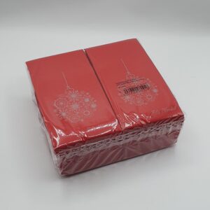 Servilleta de Navidad Canguro Roja con Bola Plata P60 Un